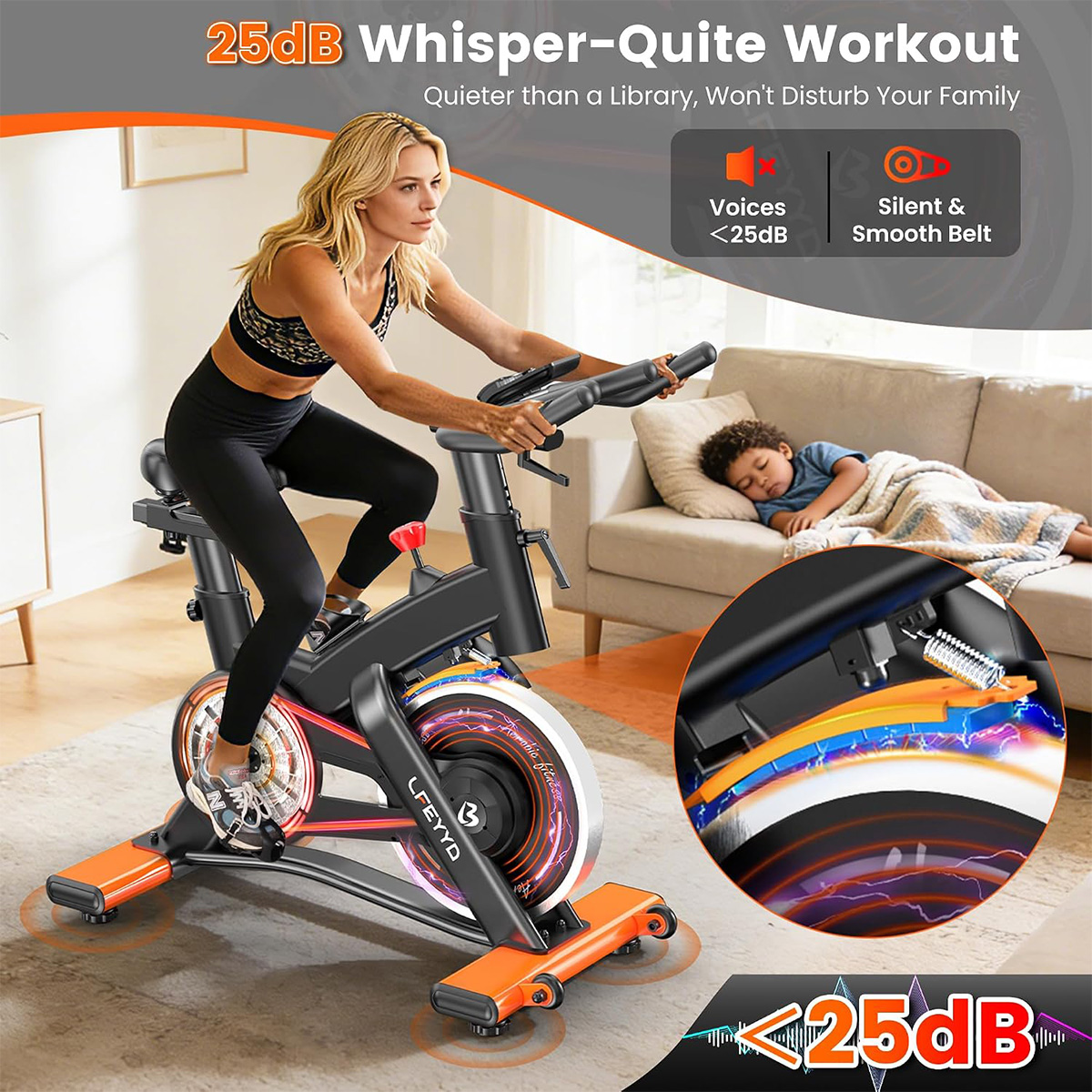 Pooboo Exercise Bike,400LB Mag - Exercise Bike Magnetic Resistance recension och pris